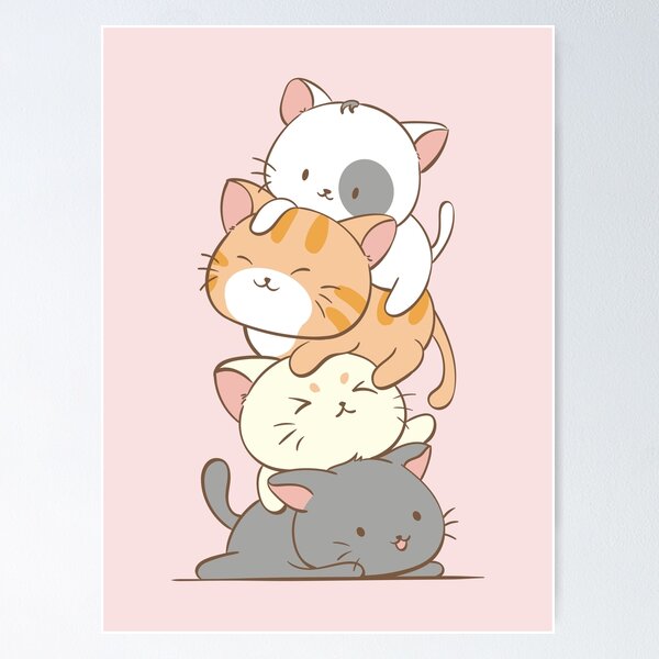 Item preview, Kawaii Cats - Playful Kittens Tower designed and sold by Irene Koh.