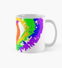Taza clásica Corazón del arco iris de pinceladas