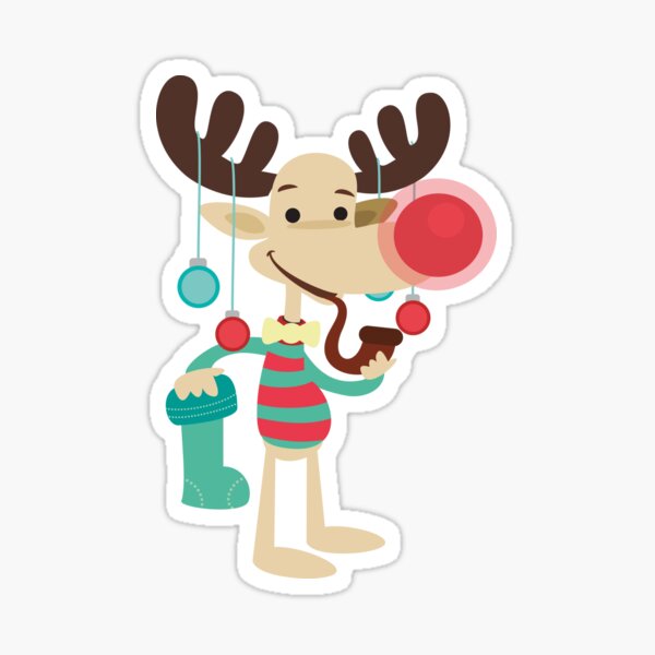 "funny reindeer smoking cartoon" Sticker for Sale by Alexx90 Redbubble