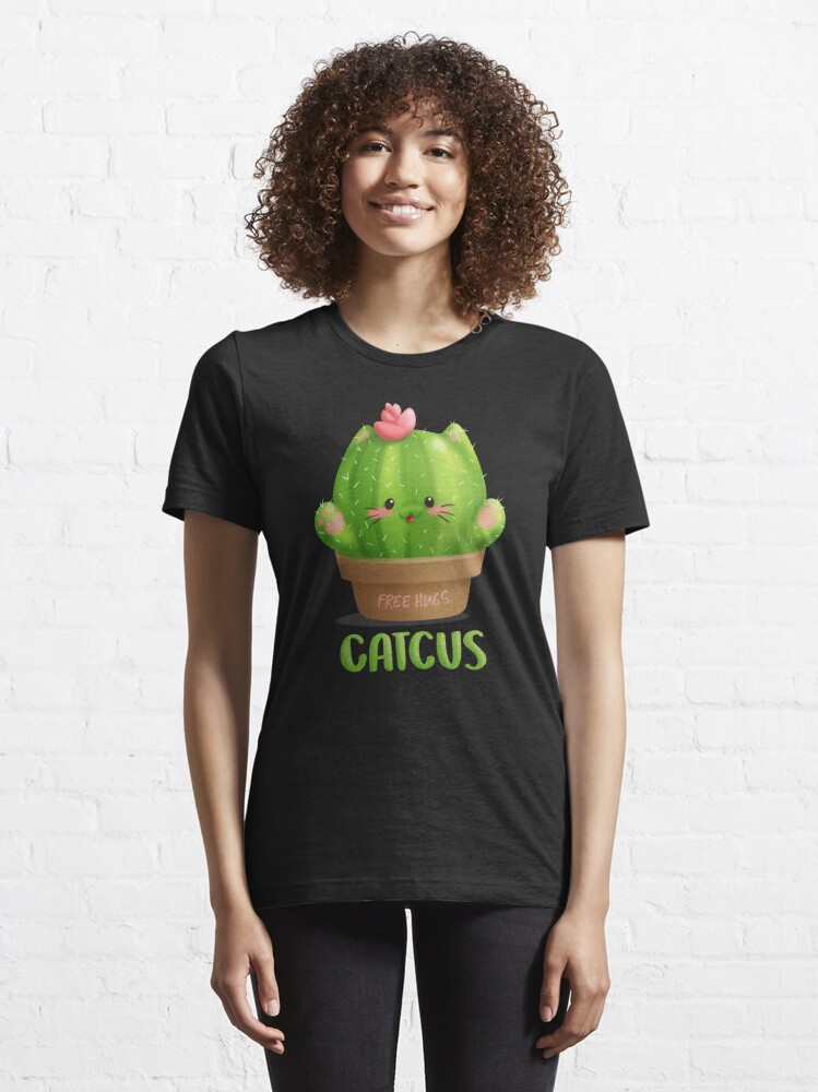 Cat + Cactus = Catcus Kawaii Kitten Free Hug Succulent Funny Pun |  Essential T-Shirt