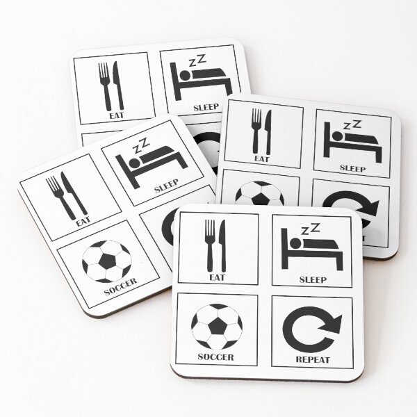 Item preview, Eat Sleep Soccer  Repeat Player Gift white color designed and sold by Panya-Design.