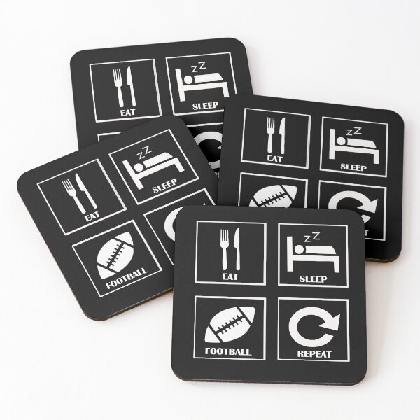 Item preview, Eat Sleep American Football Repeat Player Gift black color designed and sold by Panya-Design.