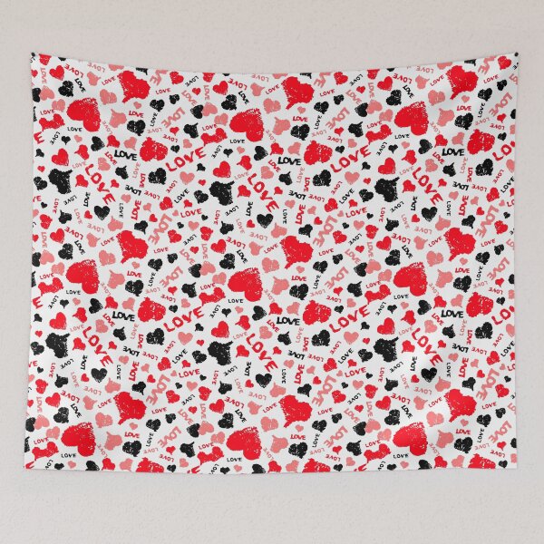 Item preview, Valentine Hearts Background with Painted Word Love designed and sold by amovitania.