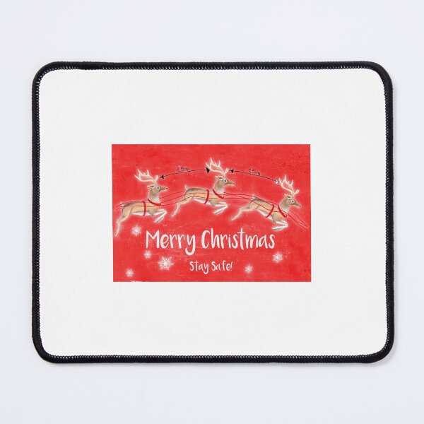 Marry Christmas reindeers (red) Mouse Pad
