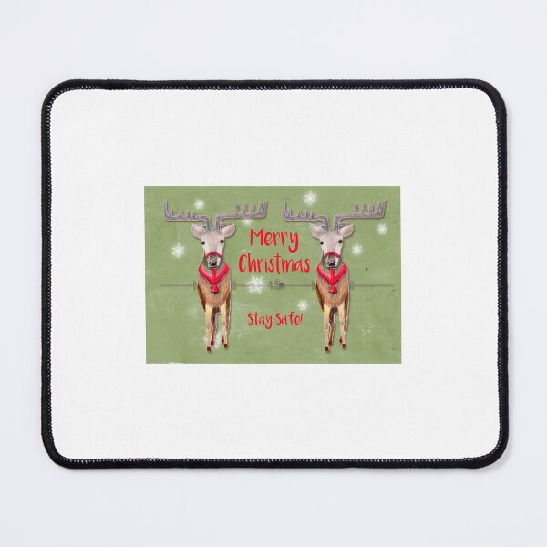 Item preview, Marry Christmas reindeers. stay safe (green) designed and sold by BasicClear.