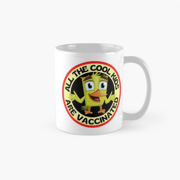 Item preview, All The Cool Kids Are Vaccinated Yellow Bird Hot Chocolate Mug designed and sold by RGRamsey.