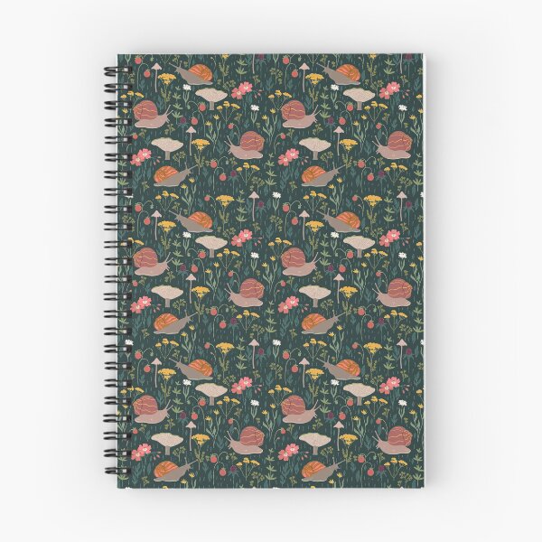 Item preview, pattern with forest plants and snails designed and sold by burbura.