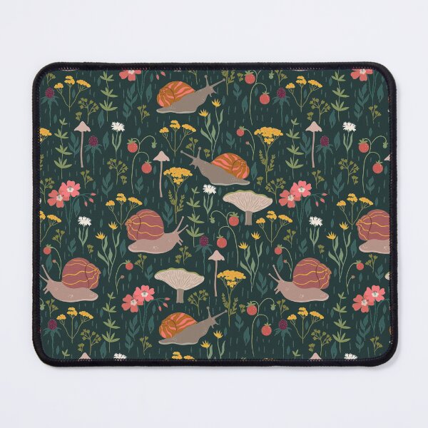 Item preview, pattern with forest plants and snails designed and sold by burbura.