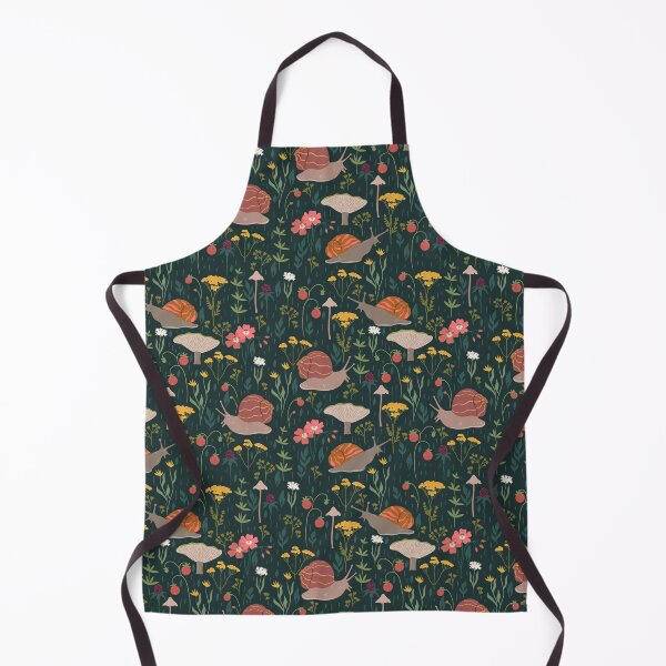 Item preview, pattern with forest plants and snails designed and sold by burbura.