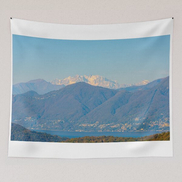 Item preview, Snow-capped Mountain Peak Monte Rosa and Alpine Lake Maggiore in a Sunny Day designed and sold by Mats Silvan.