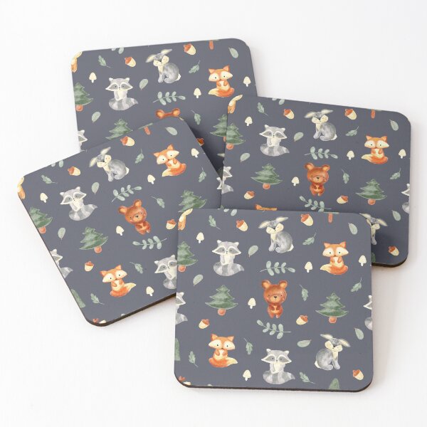Item preview, Woodland baby creatures | dark background designed and sold by Harpley Design Studio.