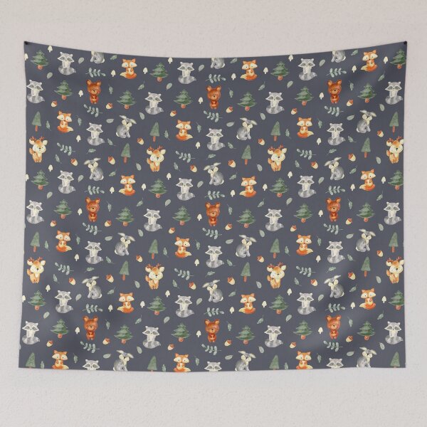 Item preview, Woodland baby creatures | dark background designed and sold by Harpley Design Studio.