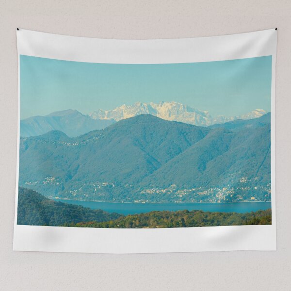 Item preview, Snow-capped Mountain Peak Monte Rosa and Alpine Lake Maggiore in a Sunny Day designed and sold by Mats Silvan.