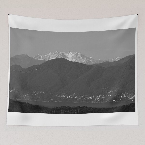 Item preview, Snow-capped Mountain Peak Monte Rosa and Alpine Lake Maggiore in a Sunny Day designed and sold by Mats Silvan.