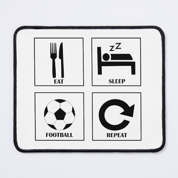 Item preview, Eat Sleep Football Repeat Player Gift white color designed and sold by Panya-Design.