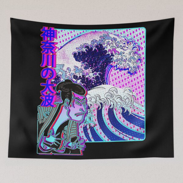 Item preview, Samurai w Great Japan Wave Kanagawa Japanese Writing Kanji  designed and sold by haninexxh1.