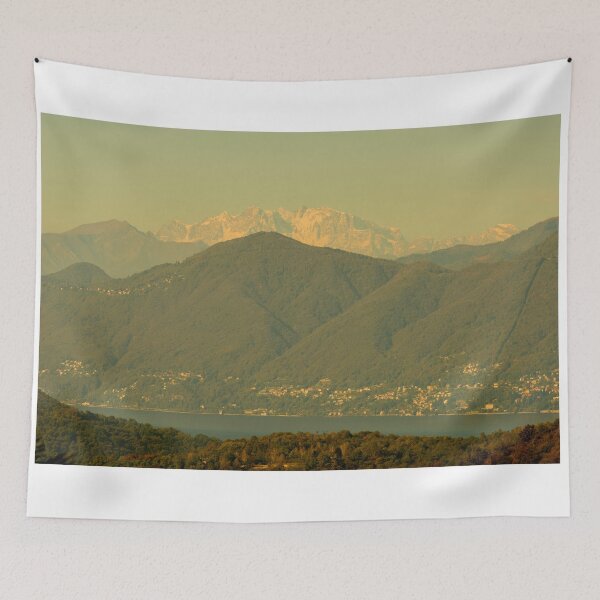 Item preview, Snow-capped Mountain Peak Monte Rosa and Alpine Lake Maggiore in a Sunny Day designed and sold by Mats Silvan.