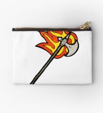 flaming medieval axe Zipper Pouch