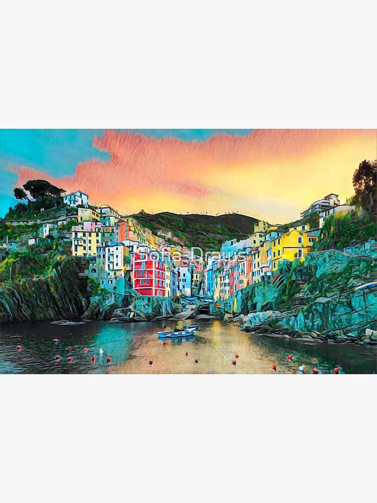 Thumbnail 3 of 3, Sticker, Cinque Terre Travel designed and sold by Sofia-Draws.