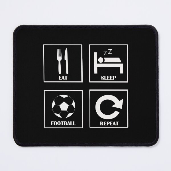 Item preview, Eat Sleep Football Repeat Player Gift black color designed and sold by Panya-Design.