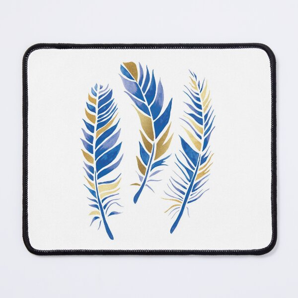 Item preview, Watercolour Feathers - Navy and Gold designed and sold by RebeccaFlaherty.