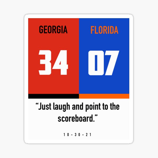 Georgia vs Florida 2021 Football Score Sticker