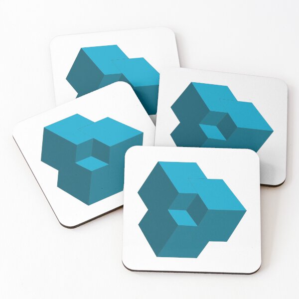 Item preview, Turquoise 3D Isometric Cubes designed and sold by infinitewave.
