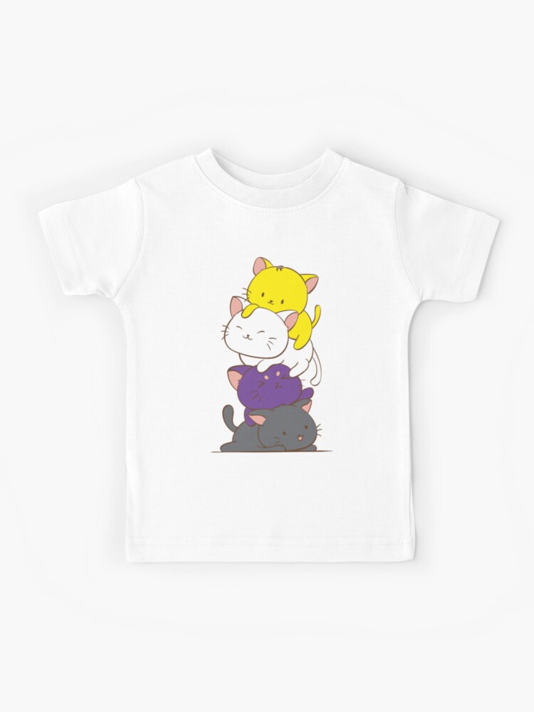 Non Binary Pride Kawaii Cats Tshirt Cute Genderqueer Kittens Non Binary Pride Kawaii Cats Tshirt Cute Genderqueer Kittens