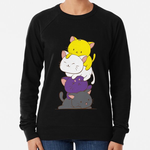 Item preview, Nonbinary Pride Flag Kawaii Cats Cute LGBTQ Non-binary Kitty for Enby designed and sold by Irene Koh.