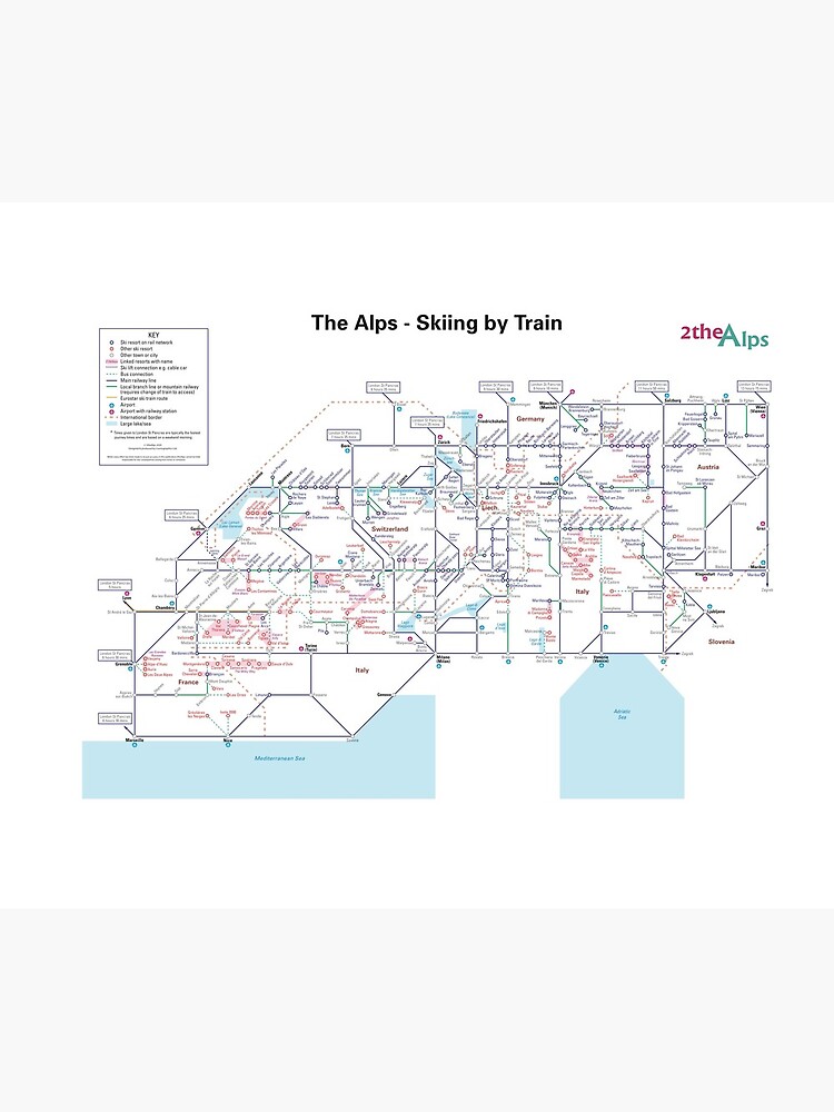 The Alps - Schematic Rail map by 2theAlps