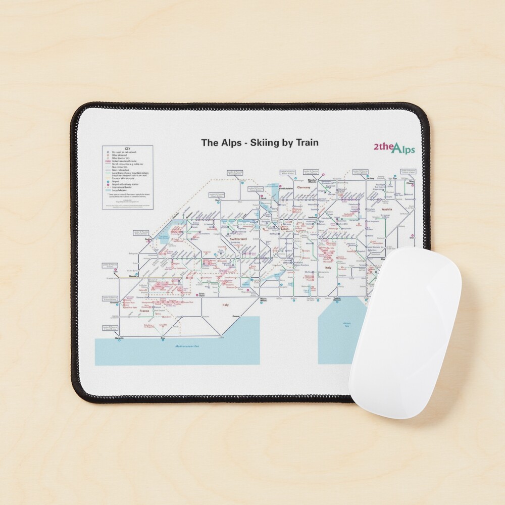 The Alps - Schematic Rail map Mouse Pad