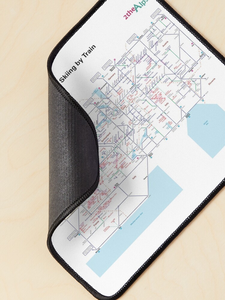 Alternate view of The Alps - Schematic Rail map Mouse Pad