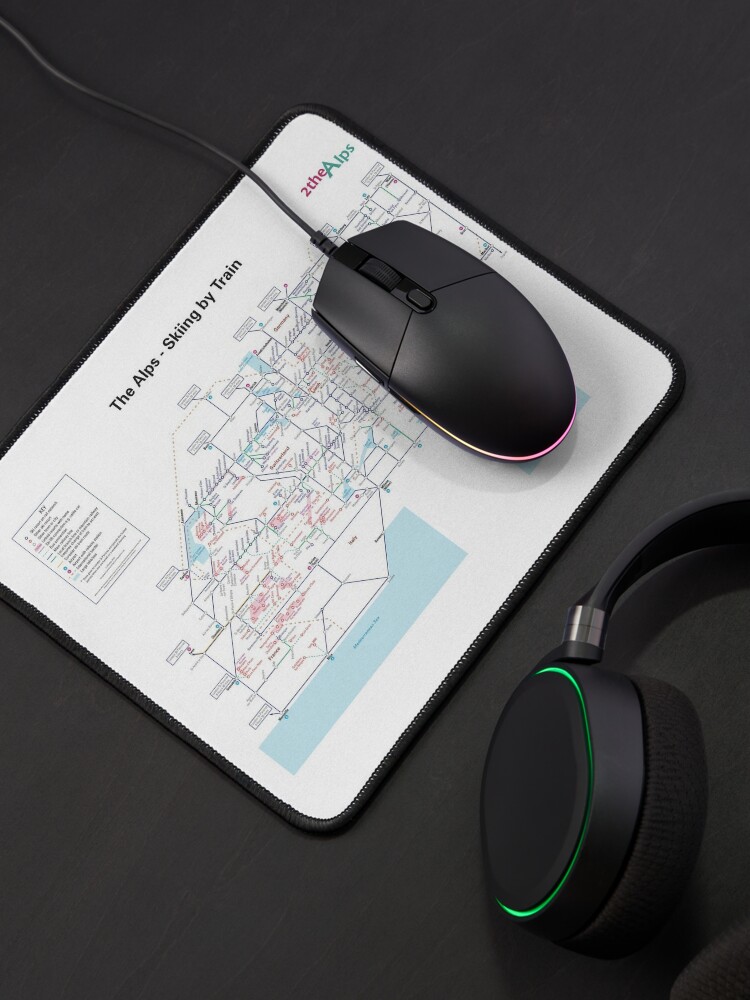 Alternate view of The Alps - Schematic Rail map Mouse Pad