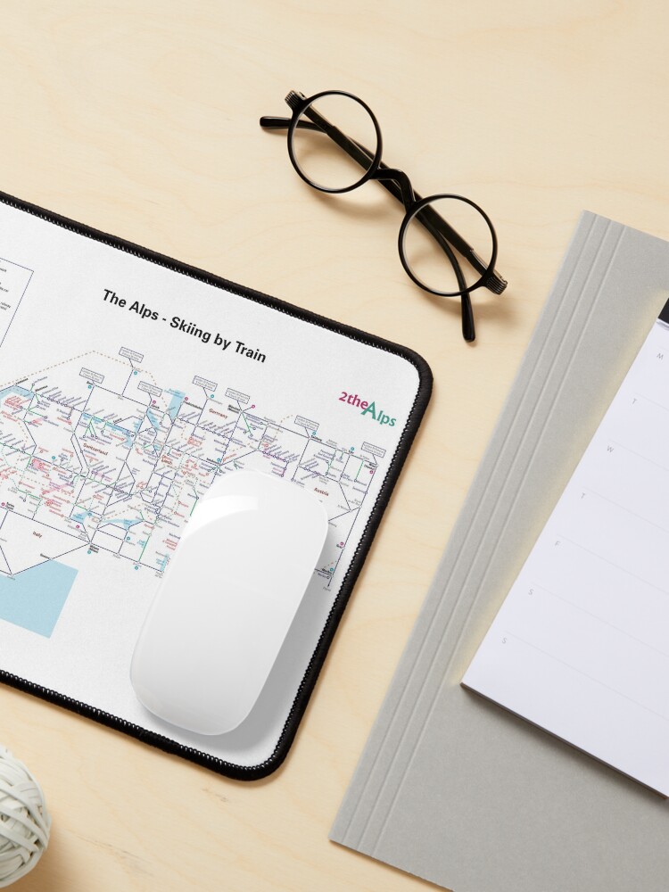 Alternate view of The Alps - Schematic Rail map Mouse Pad