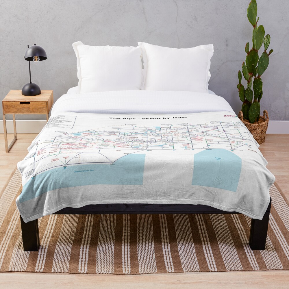 The Alps - Schematic Rail map Throw Blanket