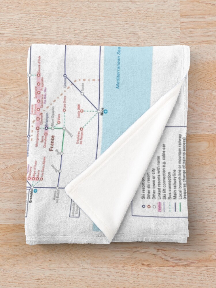 Alternate view of The Alps - Schematic Rail map Throw Blanket