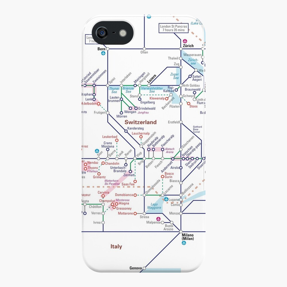The Alps - Schematic Rail map iPhone Case