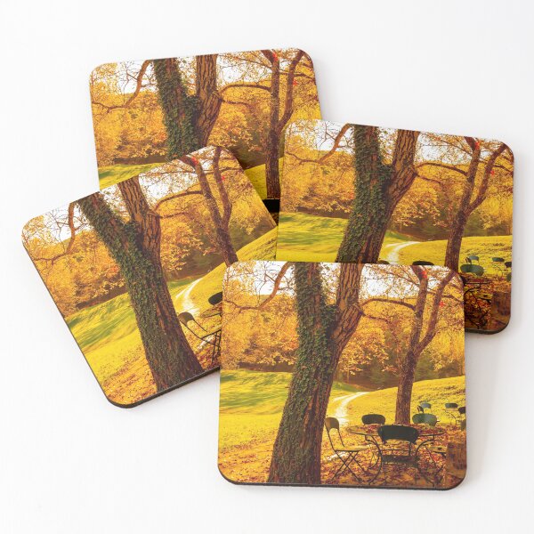 Item preview, Tree and Patio on the Field with Mountain View in Autumn designed and sold by Mats Silvan.