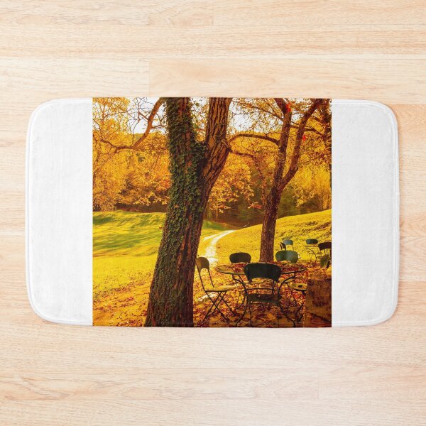 Item preview, Tree and Patio on the Field with Mountain View in Autumn designed and sold by Mats Silvan.