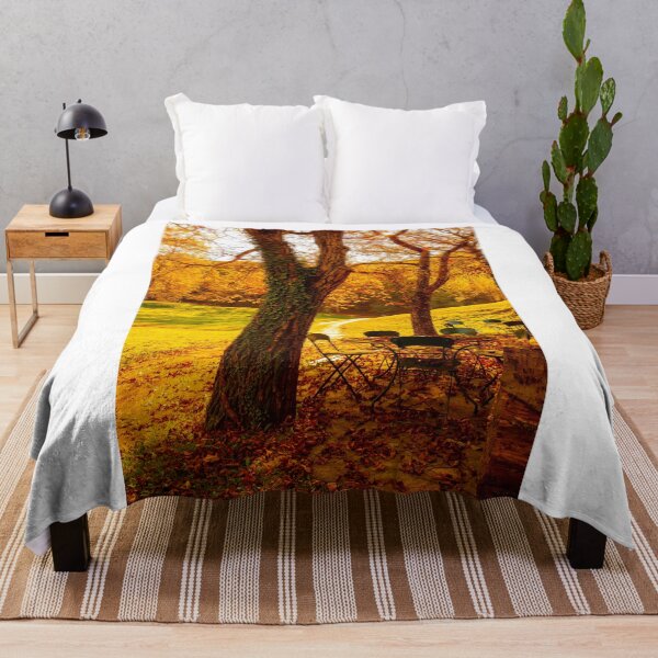 Item preview, Tree and Patio on the Field with Mountain View in Autumn designed and sold by Mats Silvan.