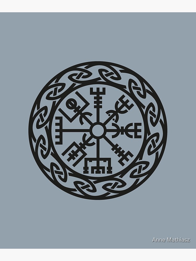 Viking Shieldmaiden Vegvisir Canvas Wall Art – Blue Pagan