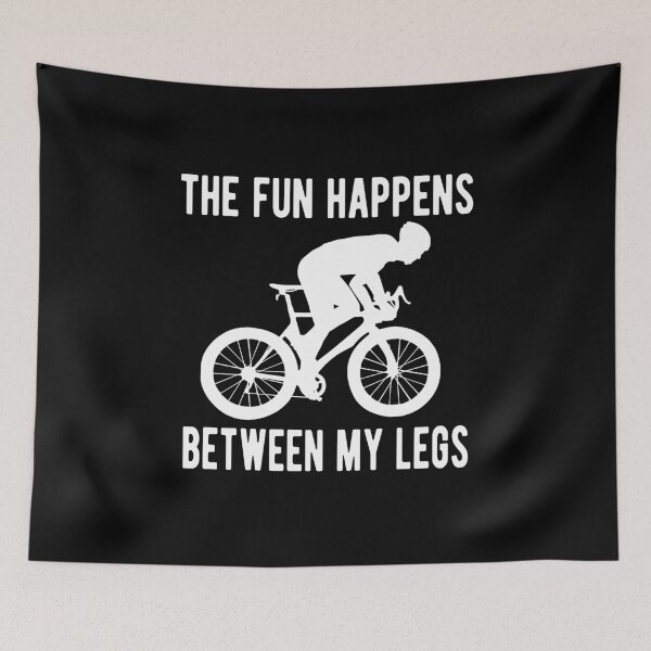 Item preview, The Fun Happens Between My Legs Funny Cyclist Adult Humor Cycling Quote  designed and sold by Bad Kitty Designz.
