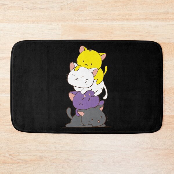 Item preview, Nonbinary Pride Flag Kawaii Cats Cute LGBTQ Non-binary Kitty for Enby designed and sold by Irene Koh.