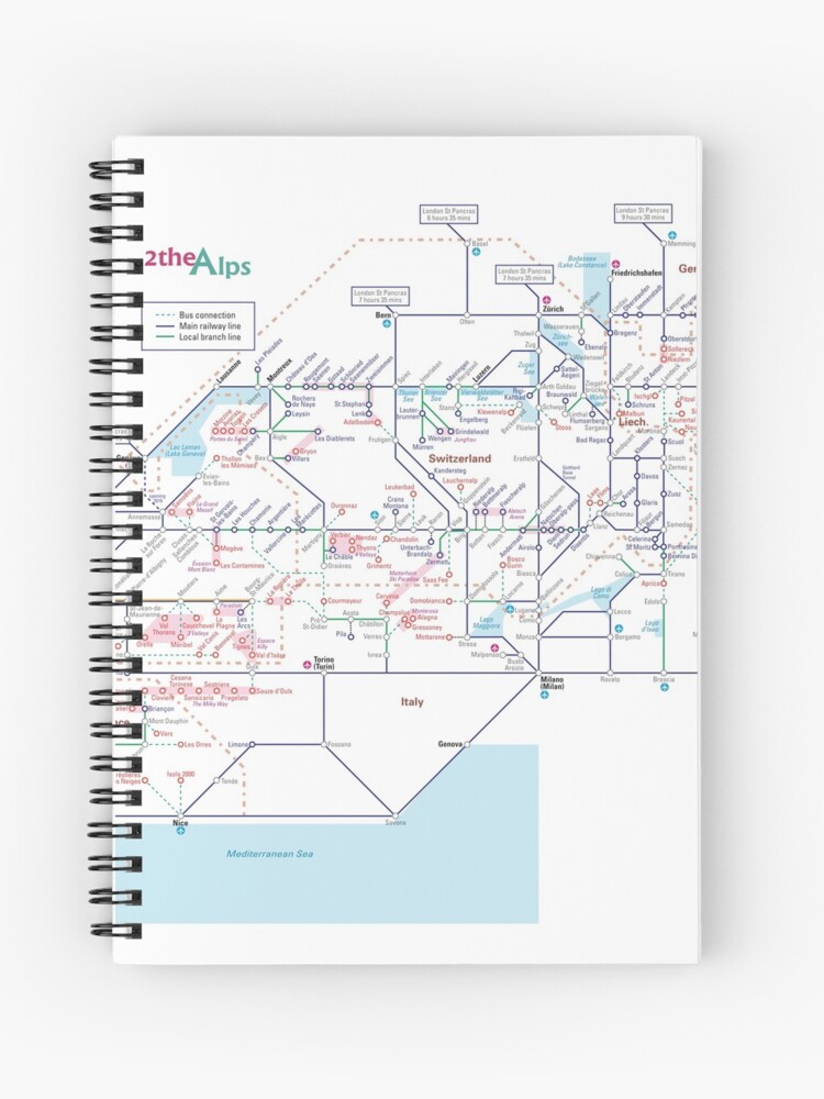Thumbnail 1 of 3, Journal, The Alps rail map - Switzerland designed and sold by 2theAlps.