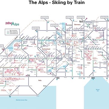 Artwork thumbnail, The Alps rail map - Switzerland by 2theAlps