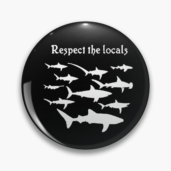 Item preview, Funny Sharks Respect Locals Surfer summer Design Happy Apparel Essential Inspiration Joy Mood Funny designed and sold by DesignByHeartUK.