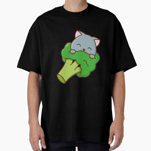 Artikel-Vorschau von Broccoli and Cat Lovers - Cute Kawaii Cat - Funny Vegetable, designt und verkauft von zawaxart.
