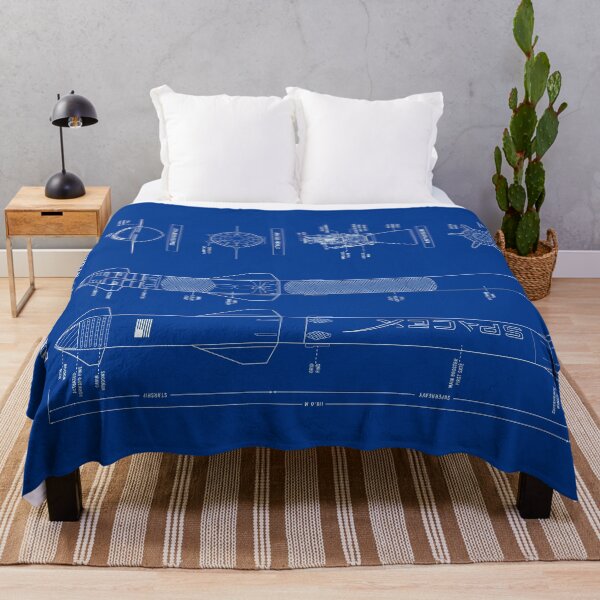 SpaceX: Starship & Super Heavy (White Stencil - No Background) Vertical Throw Blanket