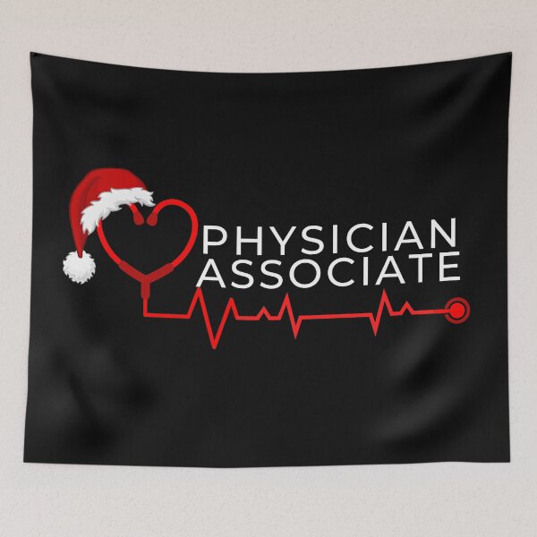 Item preview, Physician Associate with stethoscope santa hat (white text)- Christmas PA - Physician Associate Christmas Holiday designed and sold by CaitU.