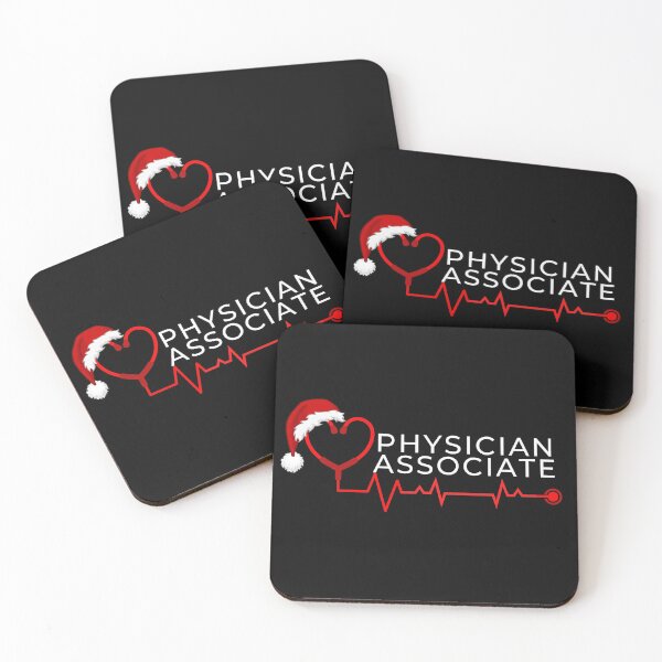 Item preview, Physician Associate with stethoscope santa hat (white text)- Christmas PA - Physician Associate Christmas Holiday designed and sold by CaitU.